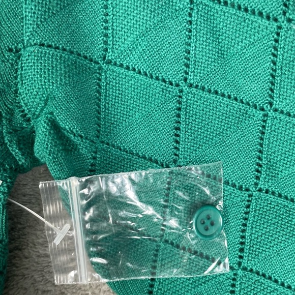 ModCloth Cardigan Womens XXS Green Button Up Minimalist Festive Casual Cozy - Picture 7 of 7